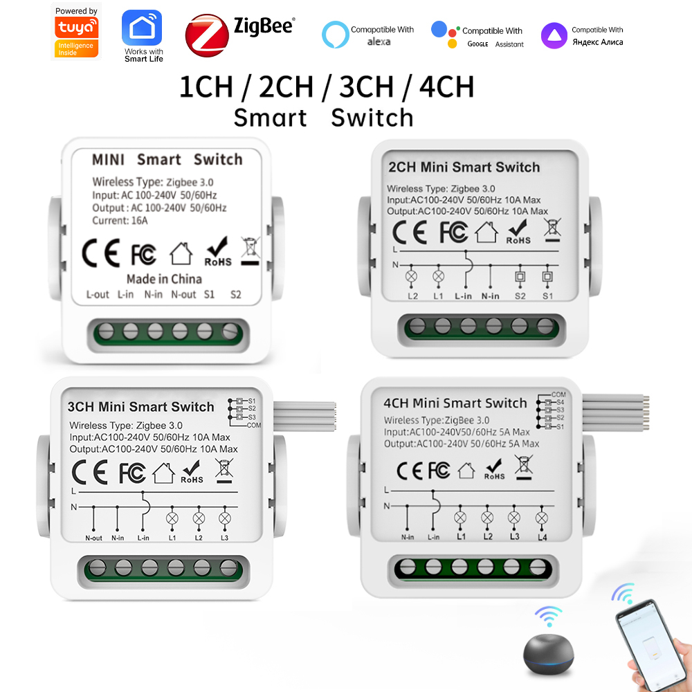 Smart Home Lighting - สวิตช์อัจฉริยะ Tuya Zigbee 3.0 แบบ 1/2/3/4