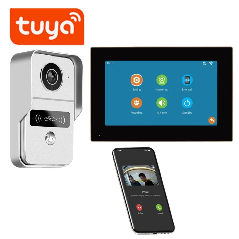 Smart Home Video Doorbell App - ทูยา 1080P วิดีโอออดแบบ Wifi หน้าจอสัมผัส TFT