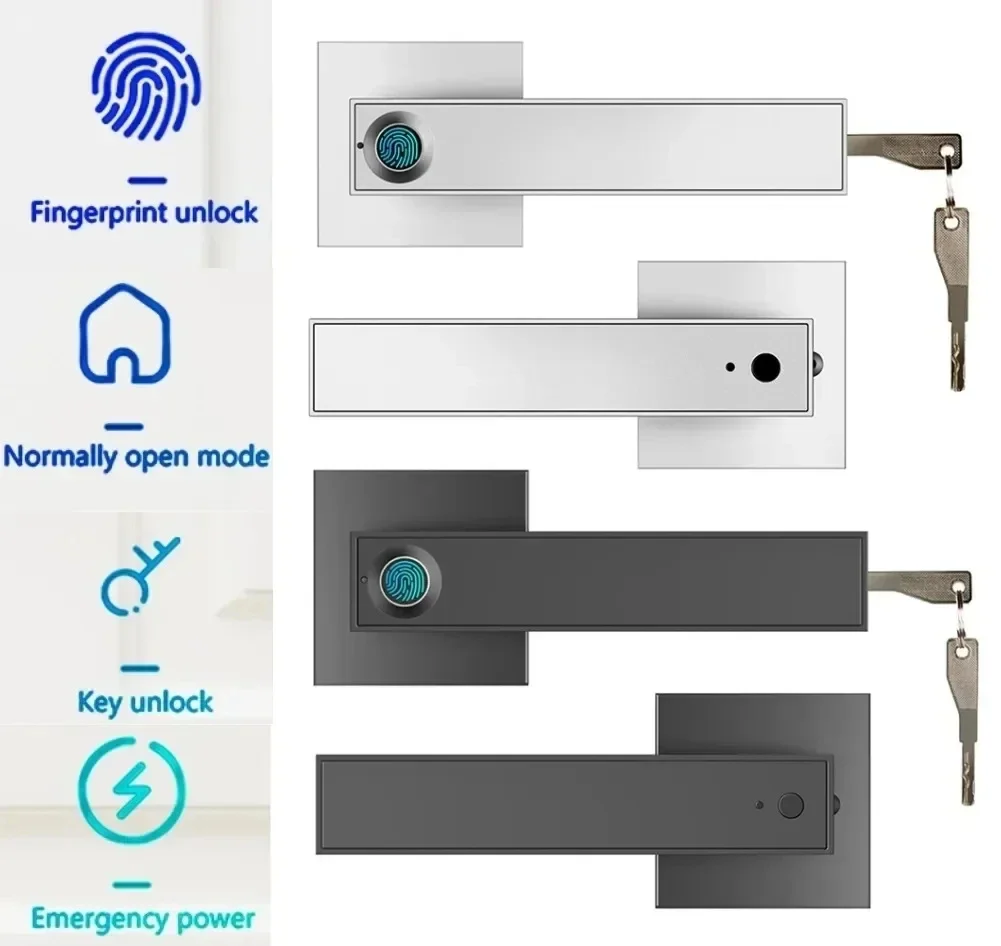 Smart Home Door Lock - ล็อคประตูอัจฉริยะรุ่นใหม่พร้อมบลูทูธ รองรับแอป Tuya ล็อคอิเล็กทรอนิกส์ดิจิทัลสำหรับบ้านอัจฉริยะ ล็อคประตูไม้แบบไบโอเมตริกซ์ด้วยลายนิ้วมือ