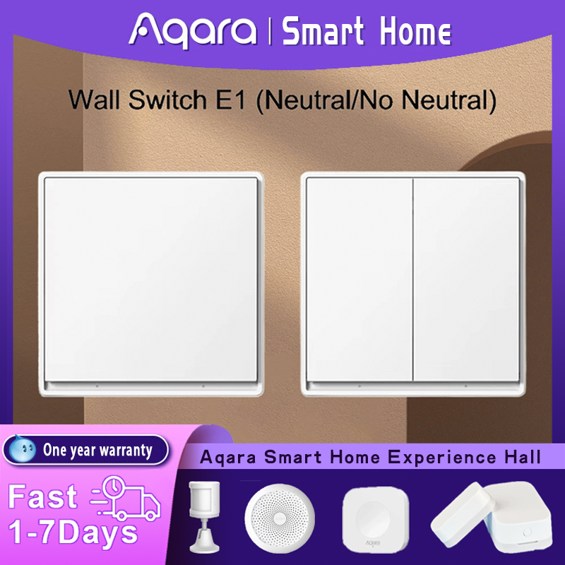 Smart Home Yeelight - Original Aqaraสวิทช์ผนังE1 รุ่นสมาร์ทไร้สายKey Zigbee 3.0 สวิทช์ไฟพร้อม/ไม่มีNeutralสําหรับXiaomi
