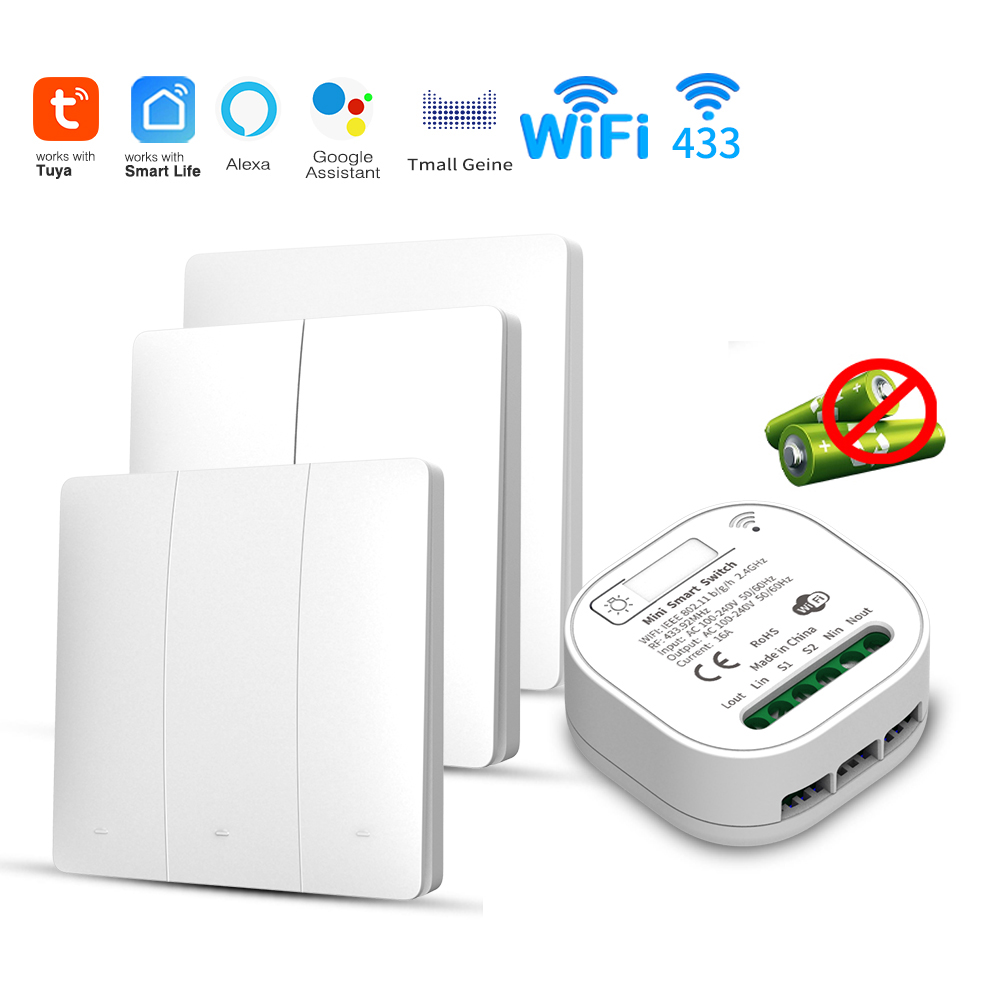 Smart Home Energy - สวิตช์ไฟอัจฉริยะ Tuya WiFi แบบใช้พลังงานในตัว ไม่ต้องใช้แบตเตอรี่ ทำงานร่วมกับ
