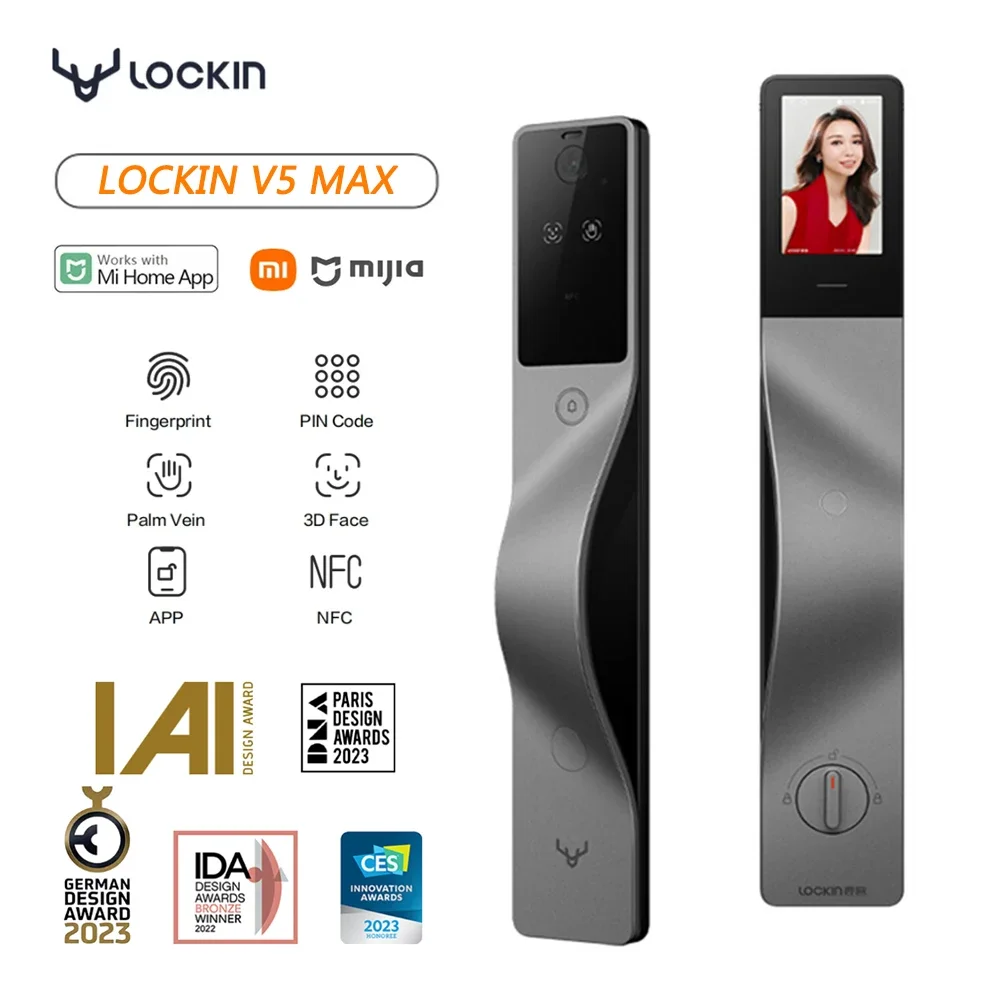 Smart Home Door Lock - ล็อคอิน V5 Max ระบบจดจำใบหน้า 3D ล็อคอัจฉริยะ