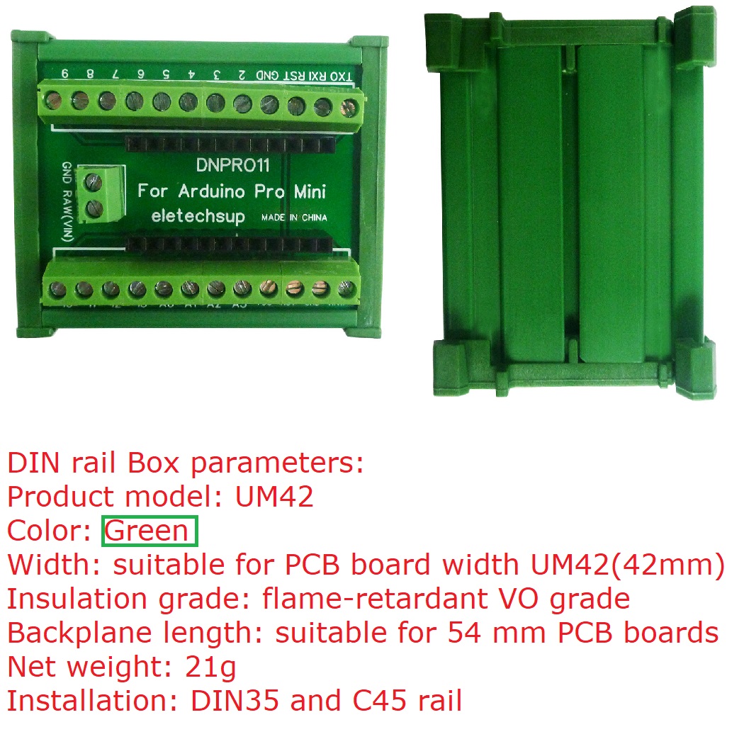 Smart Home With Plc - โมดูลอะแดปเตอร์บล็อกเทอร์มินัลแบบติดตั้งบนราง DIN สำหรับบอร์ด Arduino pro Mini,