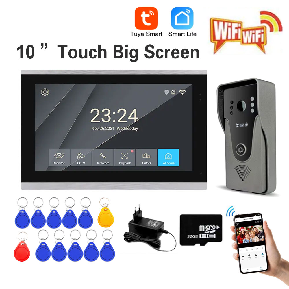 Tuya 1080P 10 นิ้วหน้าจอสัมผัส - Smart Home Video Doorbell App บทวิจารณ์และราคา