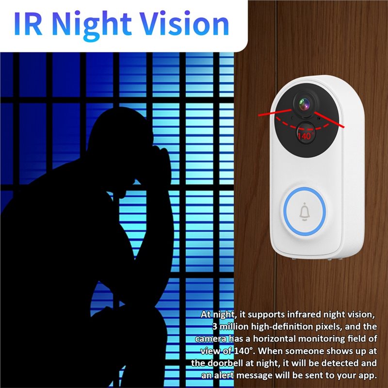 【CYBER MONDAY】Wifi IP 3MP Icse - Smart Home Video Doorbell App บทวิจารณ์และราคา