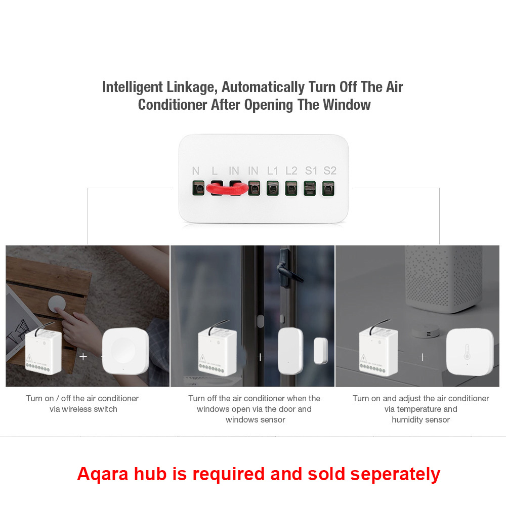 โมดูลควบคุมสองทาง Aqara รีเลย์ - Smart Home Yeelight บทวิจารณ์และราคา