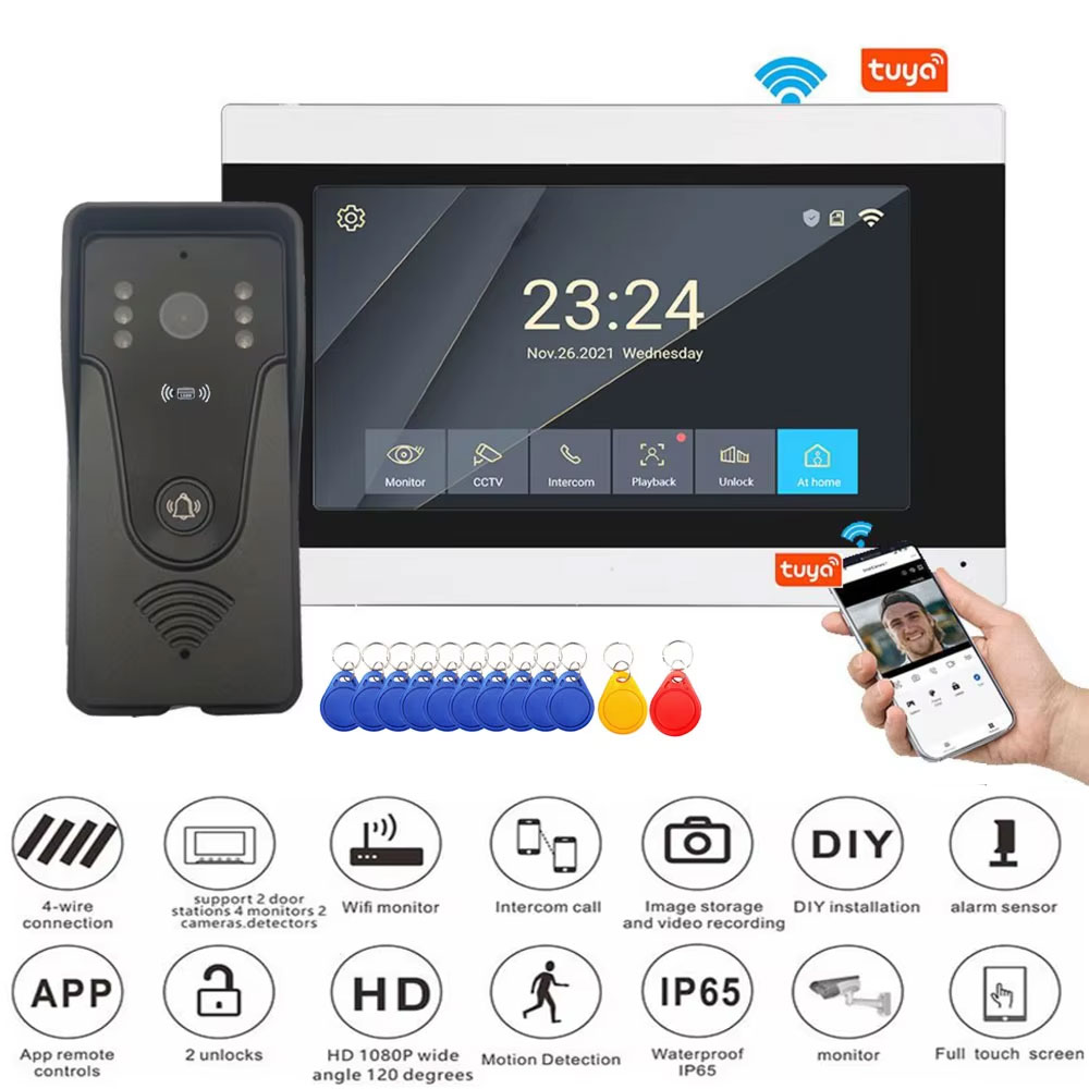 Tuya 1080P 7 นิ้วหน้าจอสัมผัสส - Smart Home Video Doorbell App บทวิจารณ์และราคา